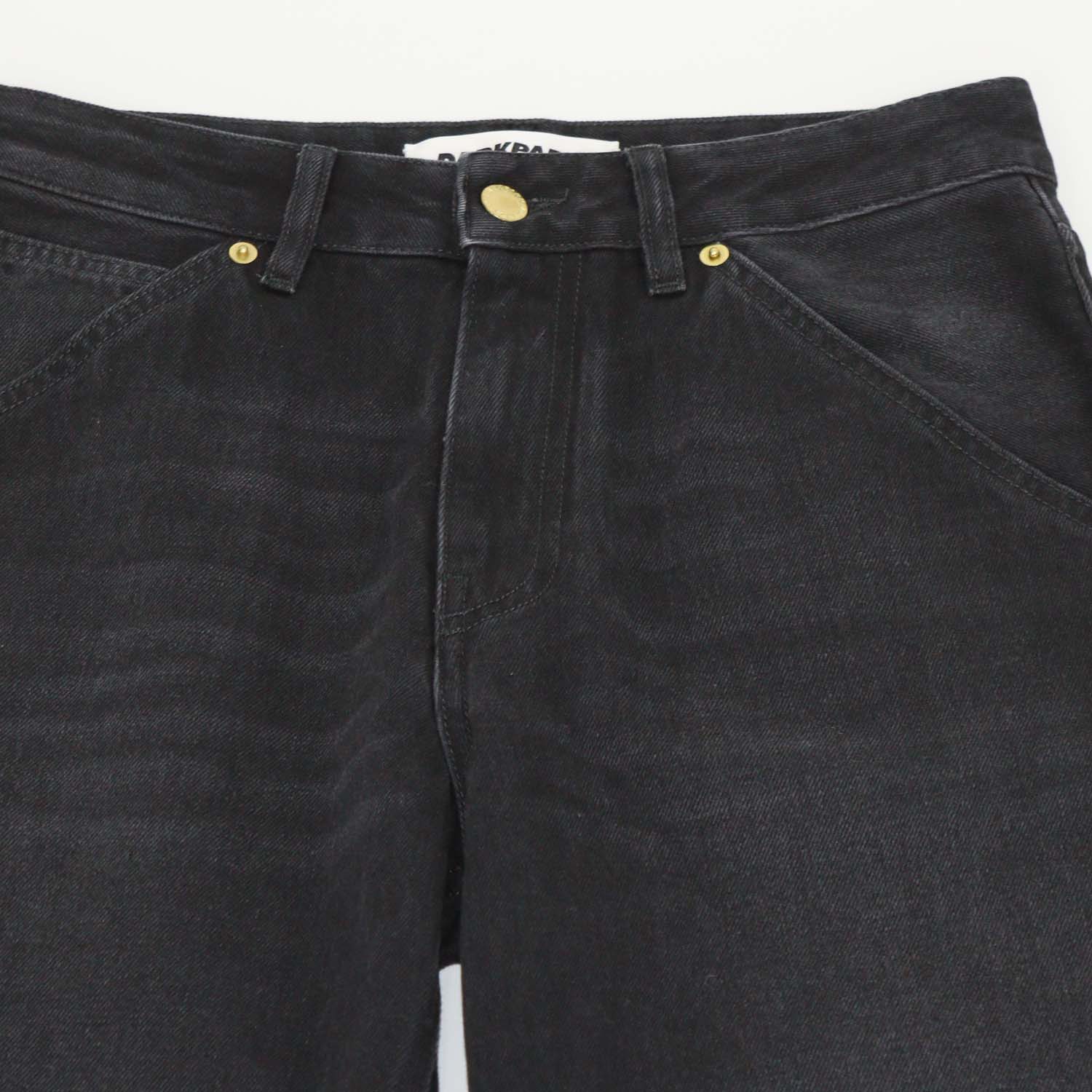 Darkpark Black Denim Distressed Hem Wide Leg Pants