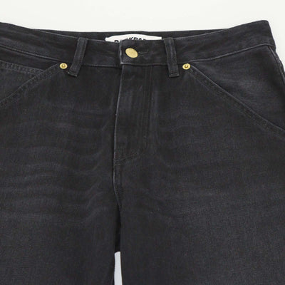 Darkpark Black Denim Distressed Hem Wide Leg Pants