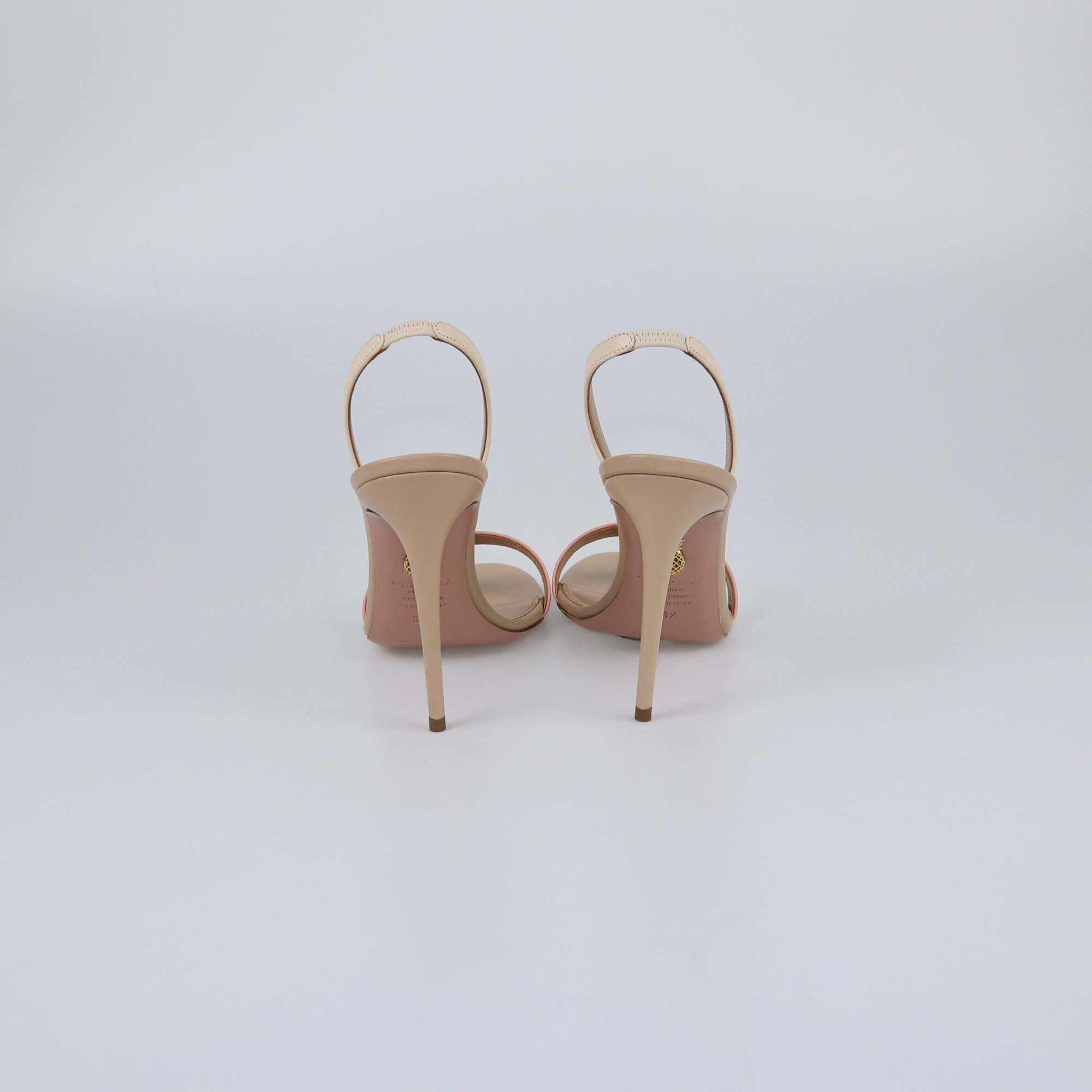 Aquazzura Beige/Pink So Nude Slingback Sandals Womens Aquazzura 