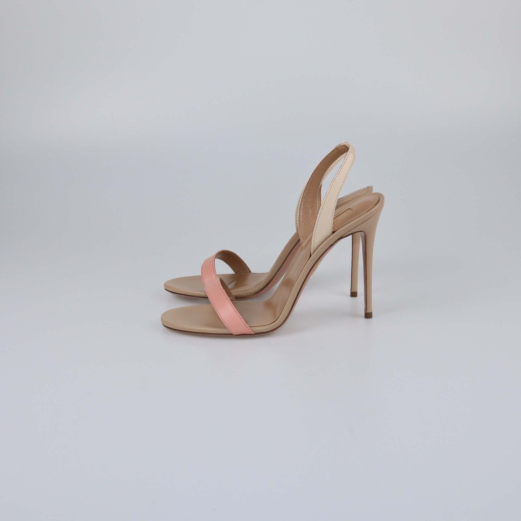 Aquazzura Beige/Pink So Nude Slingback Sandals Womens Aquazzura 