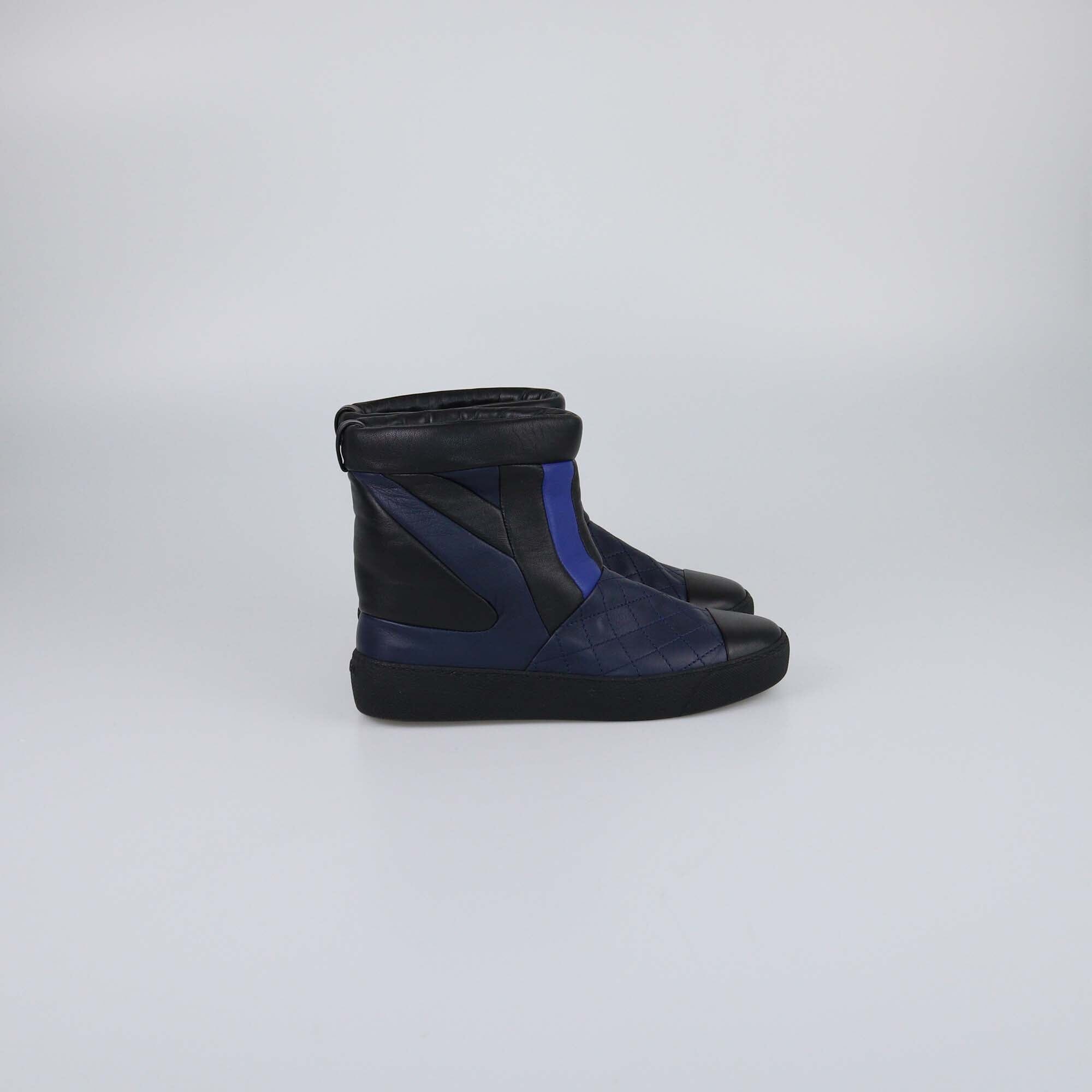 Chanel Tricolor Quilted Boots Womens Chanel 