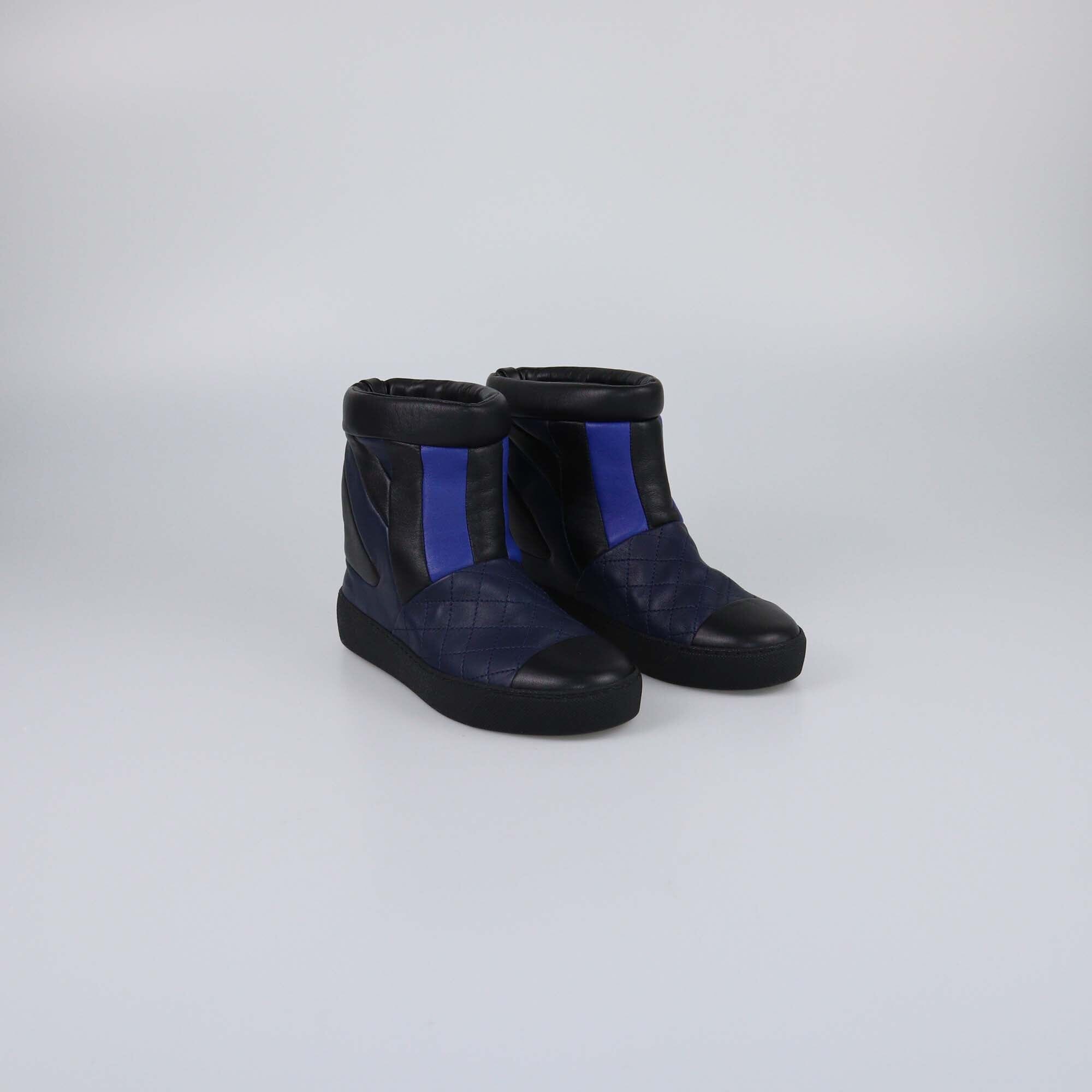 Chanel Tricolor Quilted Boots Womens Chanel 