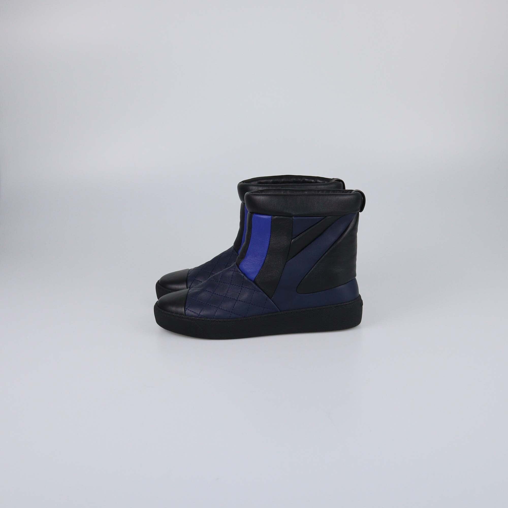 Chanel Tricolor Quilted Boots Womens Chanel 