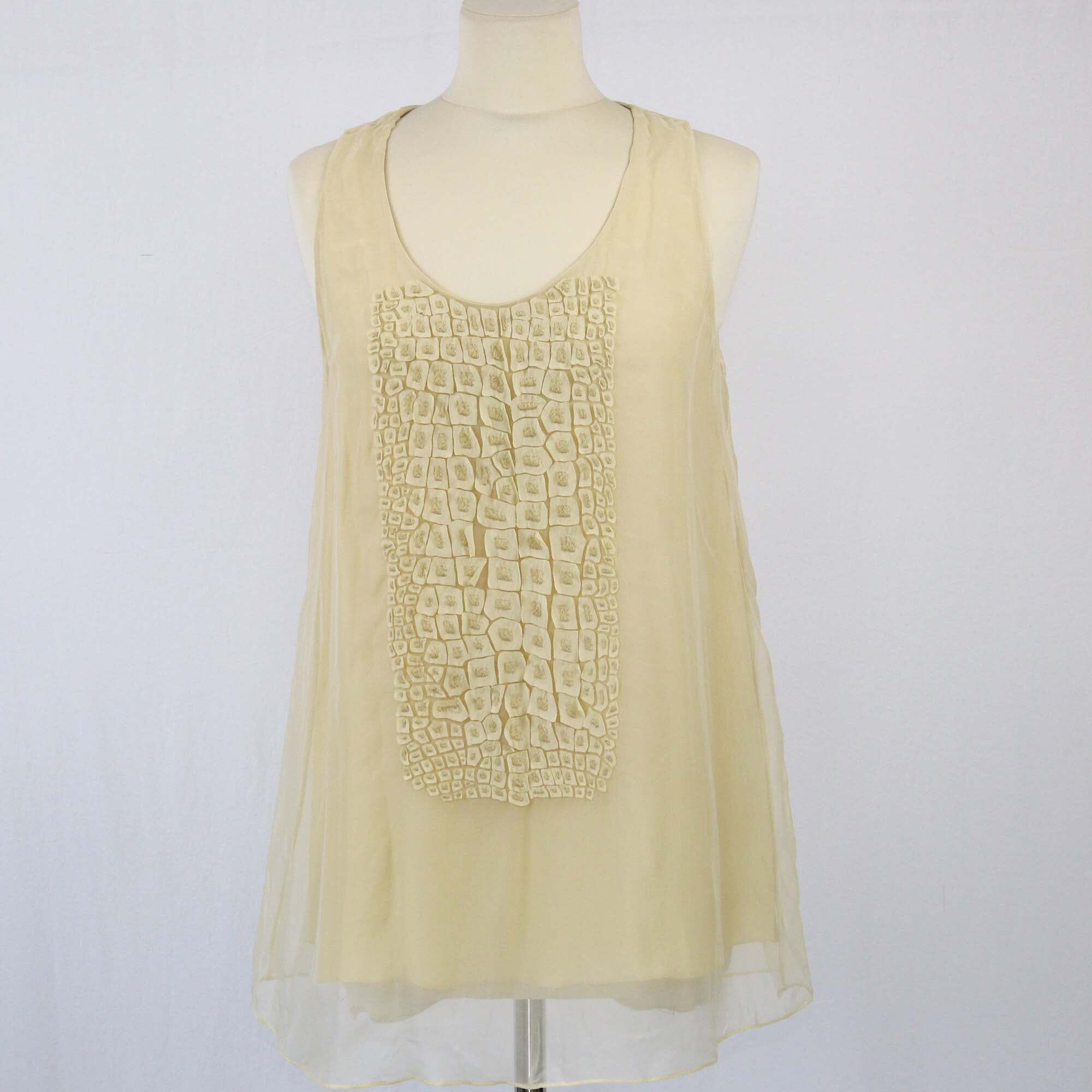 Brunello Cucinelli Yellow Sleeveless Top Womens Brunello Cucinelli 