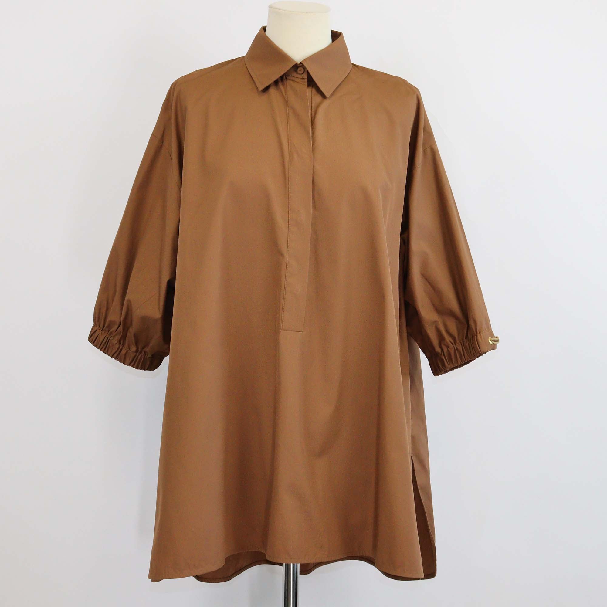 Max Mara Brown Cotton Teano Blouse