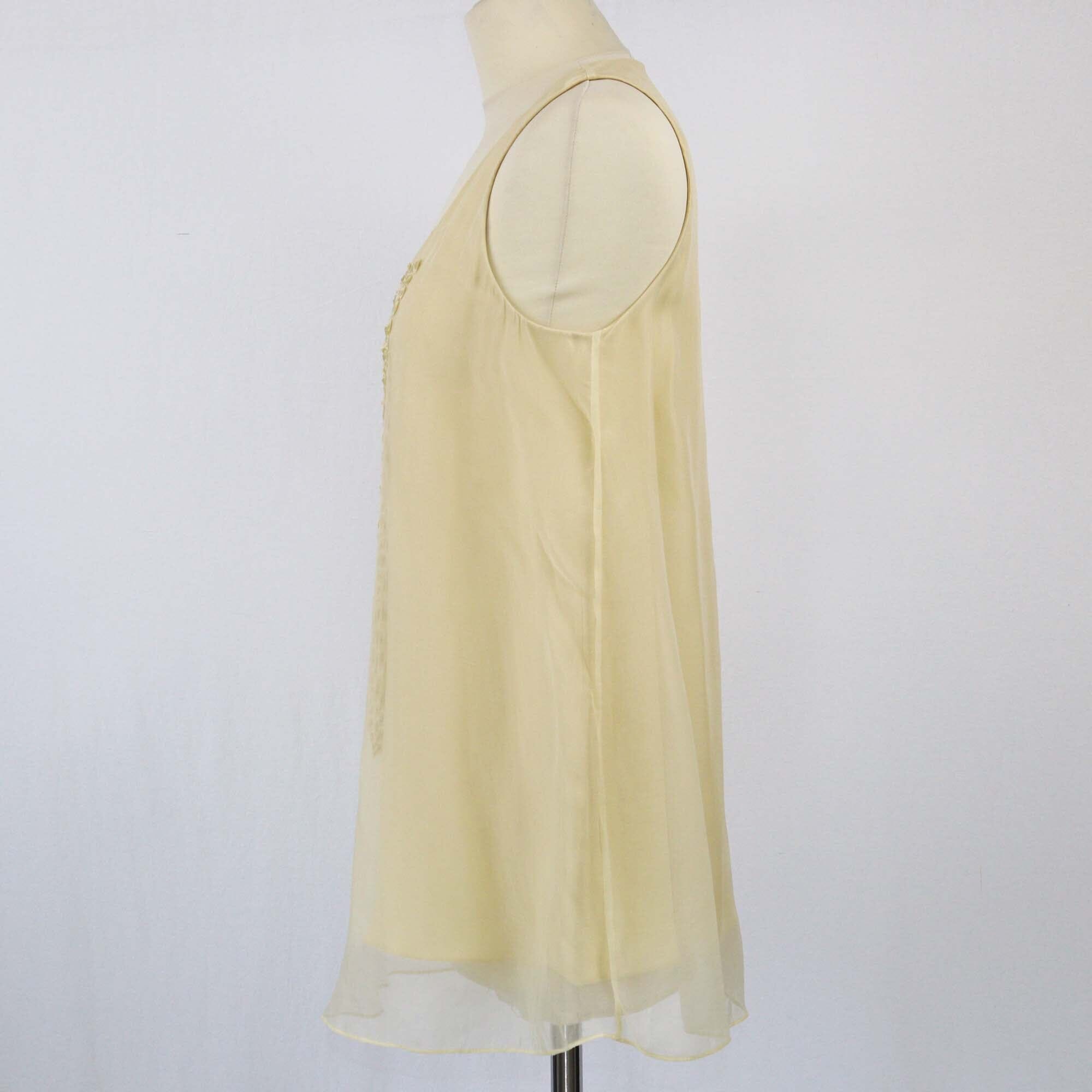 Brunello Cucinelli Yellow Sleeveless Top Womens Brunello Cucinelli 