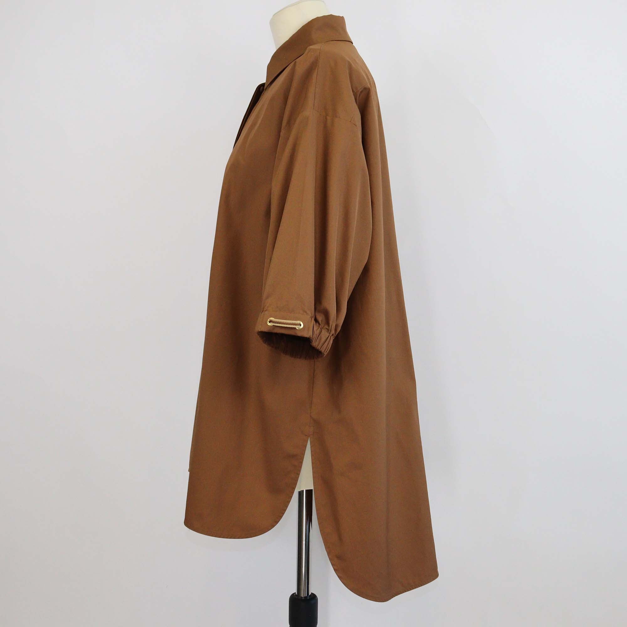 Max Mara Brown Cotton Teano Blouse