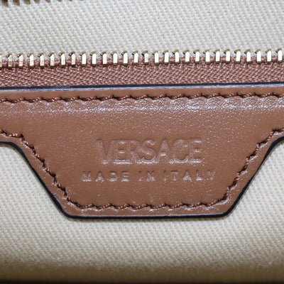 Versace Brown Canvas and Leather Allover Tote