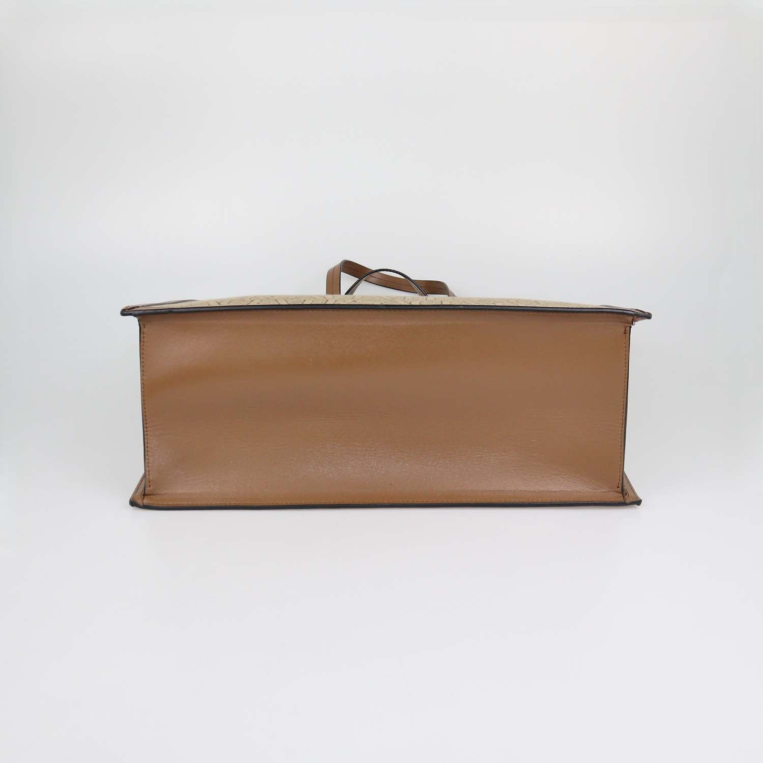 Versace Brown Canvas and Leather Allover Tote