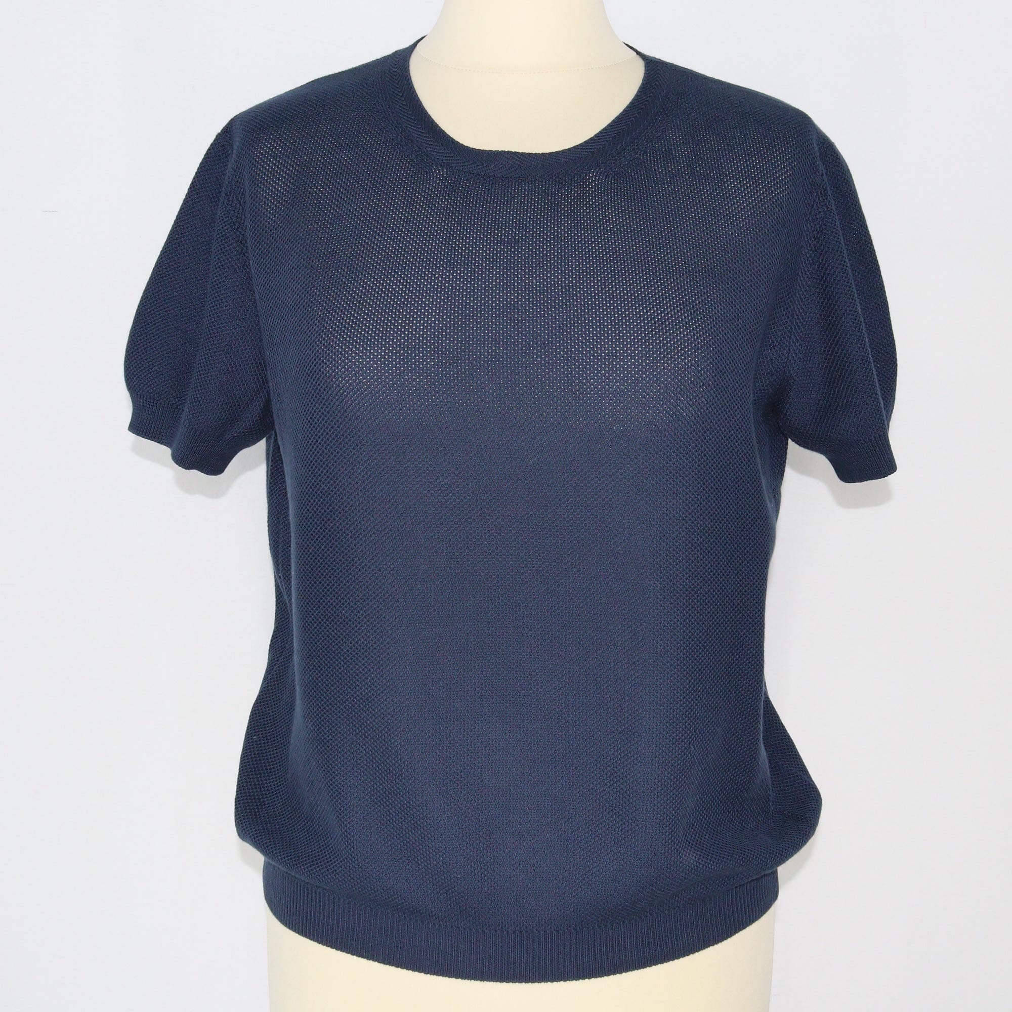 Navy Blue Knit T-Shit Shirts/TShirts Loro Piana 
