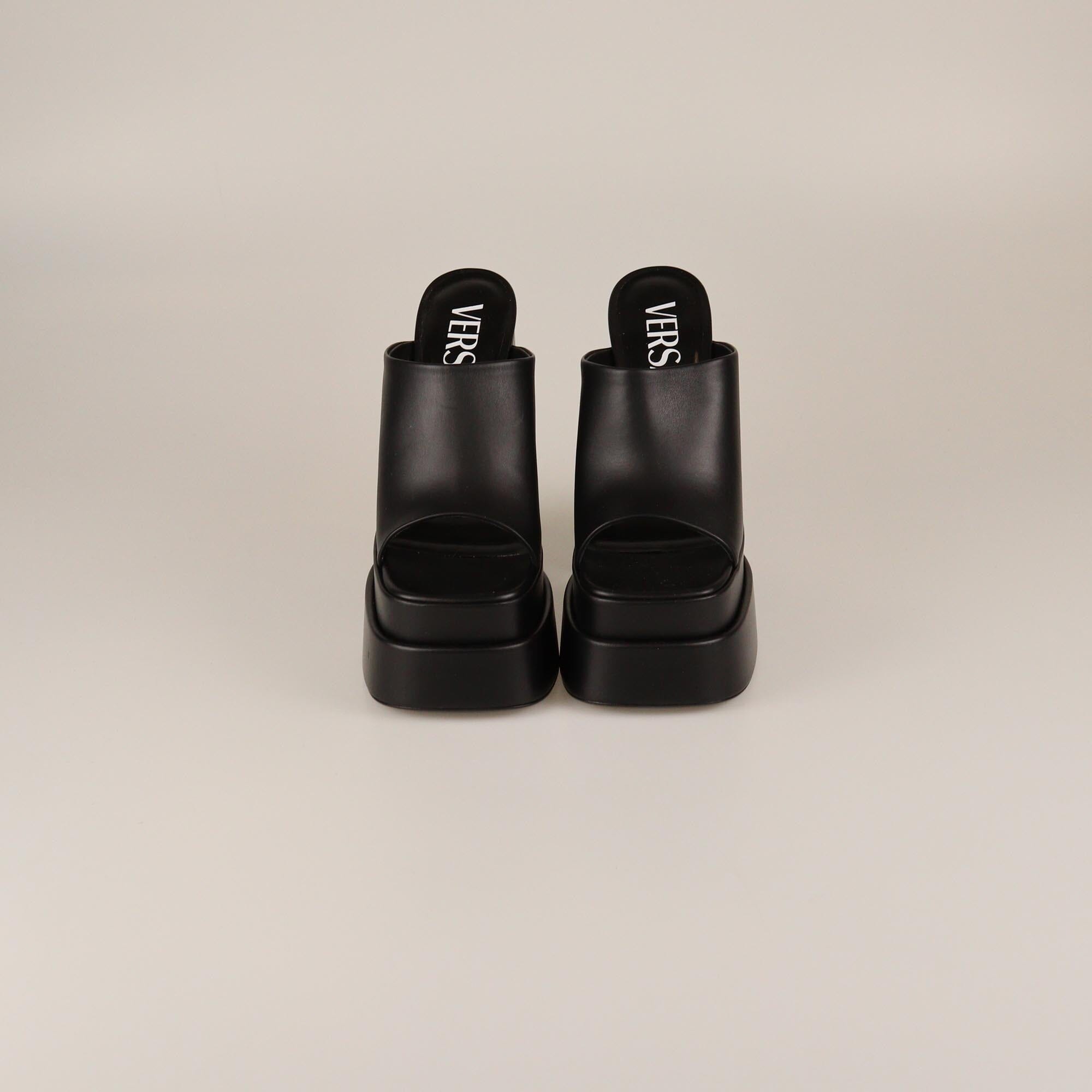 Versace Black Platform Mules Womens Versace 
