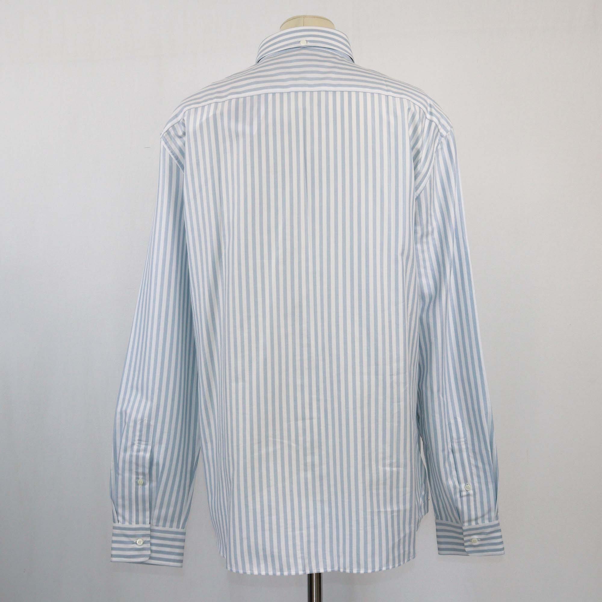 Brunello Cucinelli Blue Striped Leisure Fit Long Sleeve Polo Mens Brunello Cucinelli 