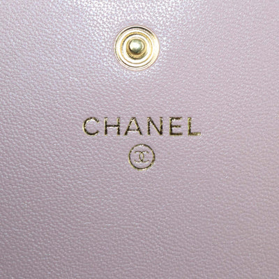 Chanel Mauve Pink Quilted Leather Mademoiselle Flat Wallet