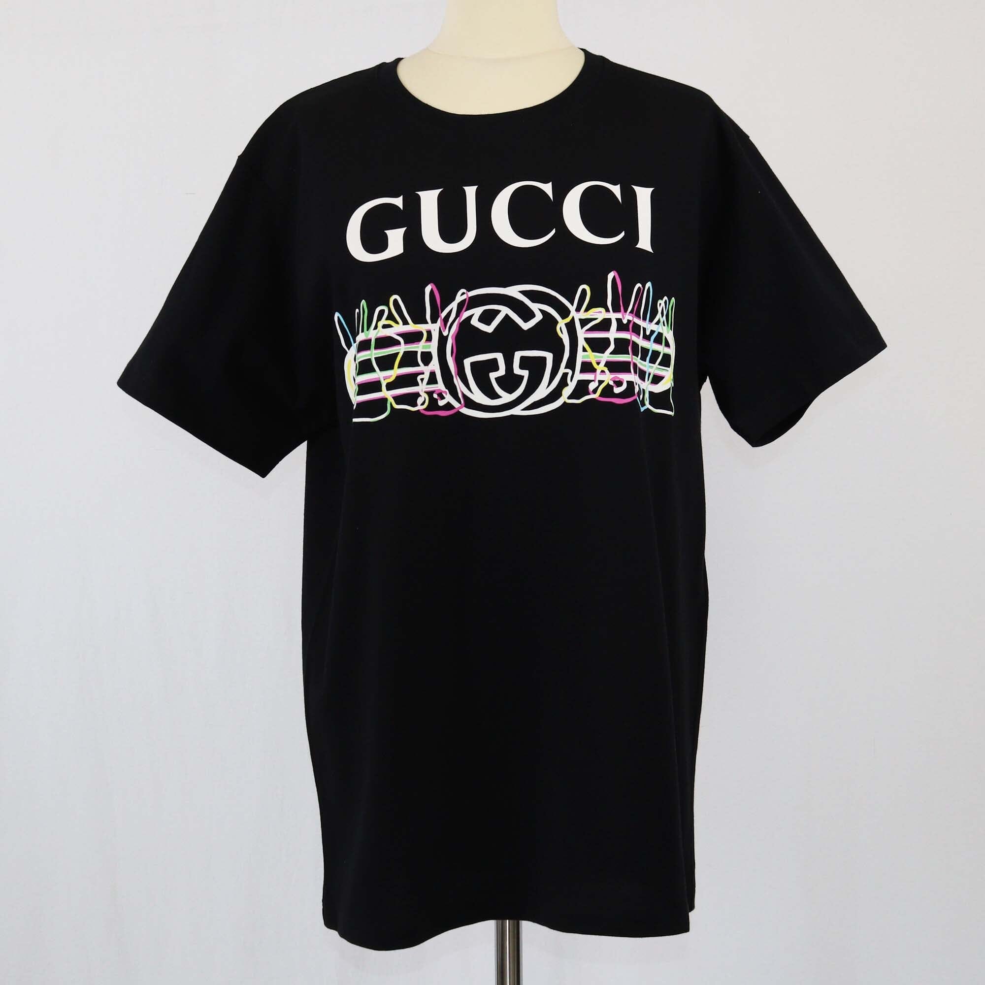 Gucci Black GG Rabbit Printed T-Shirt Mens Gucci 