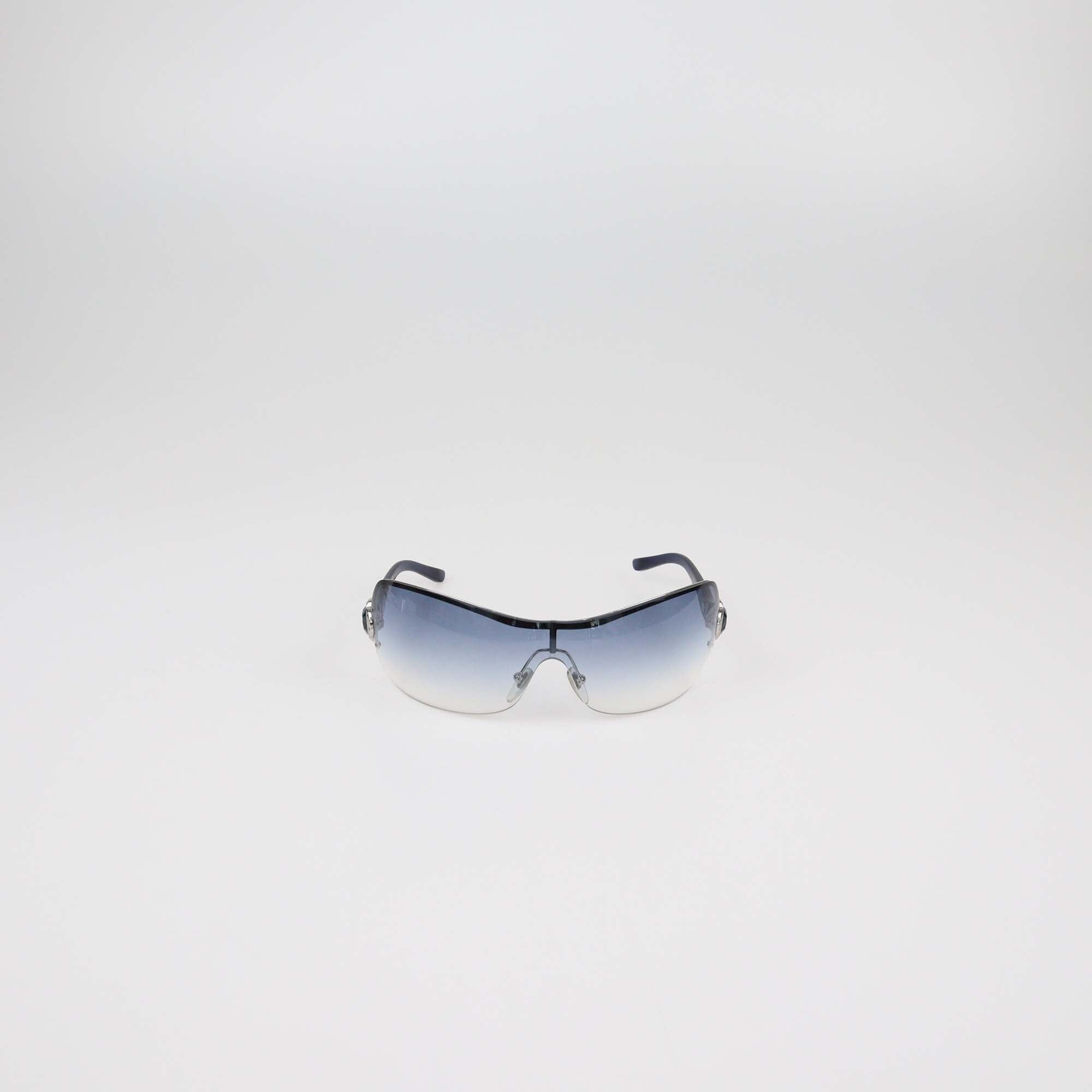 Bvlgari Navy Blue Gradient Shield Sunglasses Womens Bvlgari 