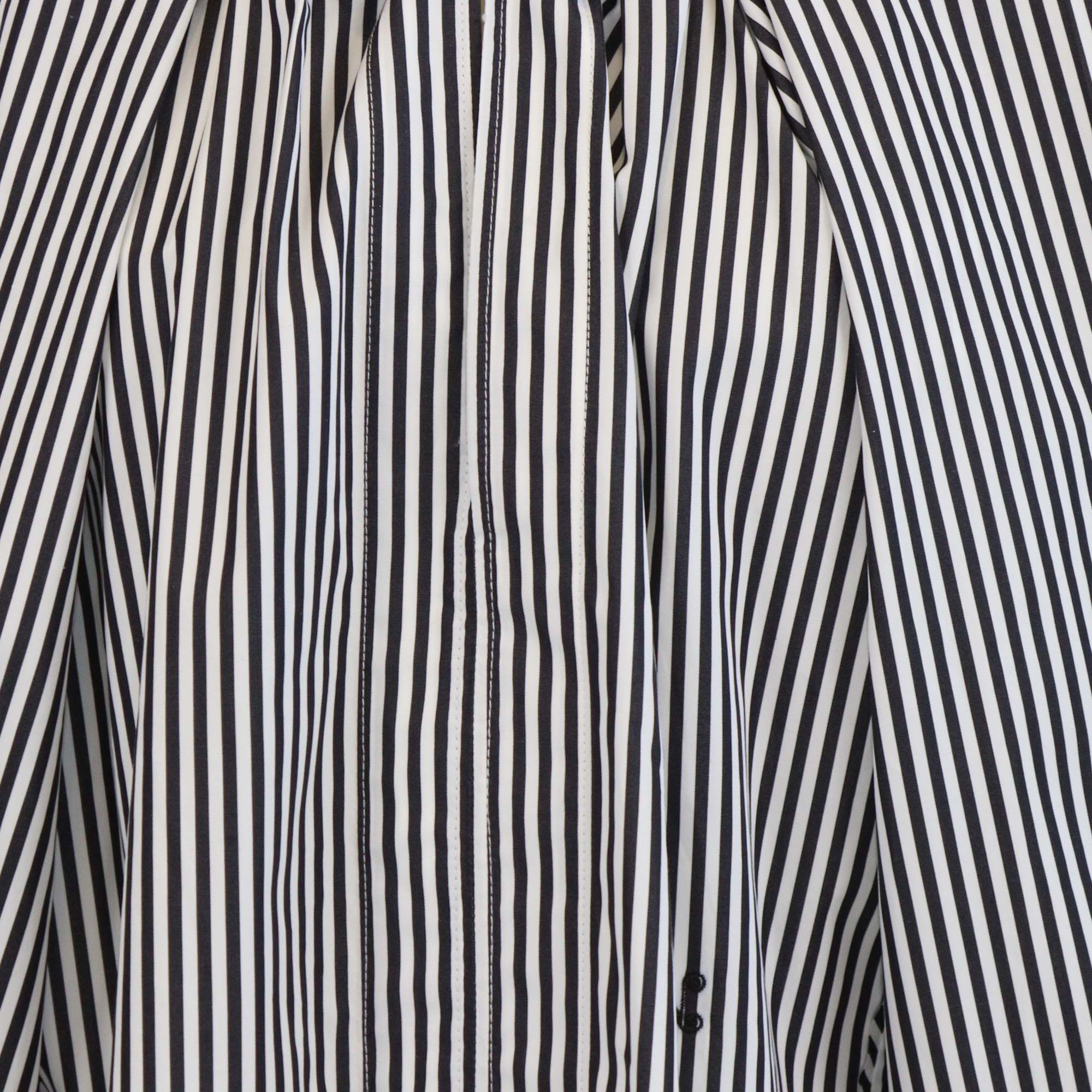 Nackiye Black/White Striped Cotton Grand Bazaar Mini Top