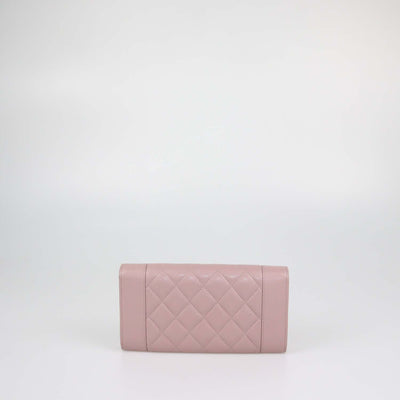 Chanel Mauve Pink Quilted Leather Mademoiselle Flat Wallet