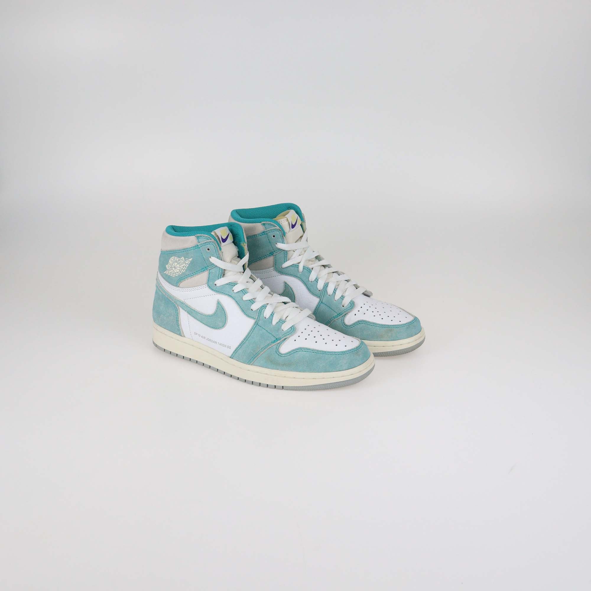 Nike Turbo Green Leather and Suede Air Jordan 1 Retro High OG Sneakers