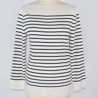 White/Navy Striped Sweat Shirt Shirts/TShirts Loro Piana 