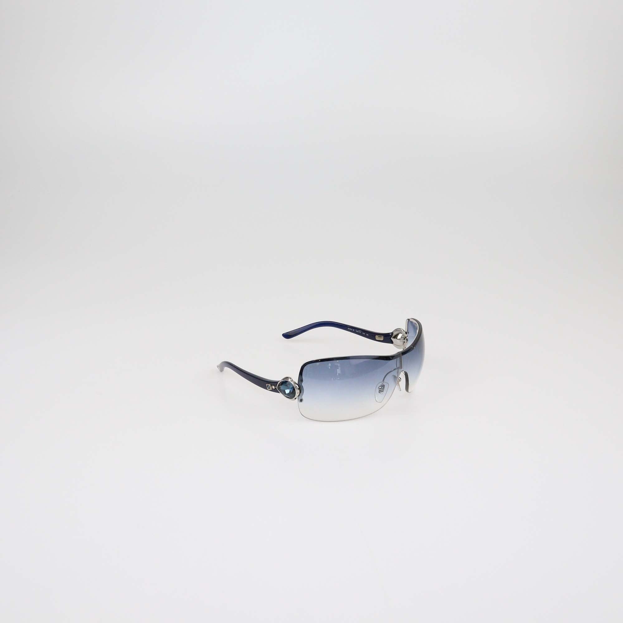 Bvlgari Navy Blue Gradient Shield Sunglasses Womens Bvlgari 