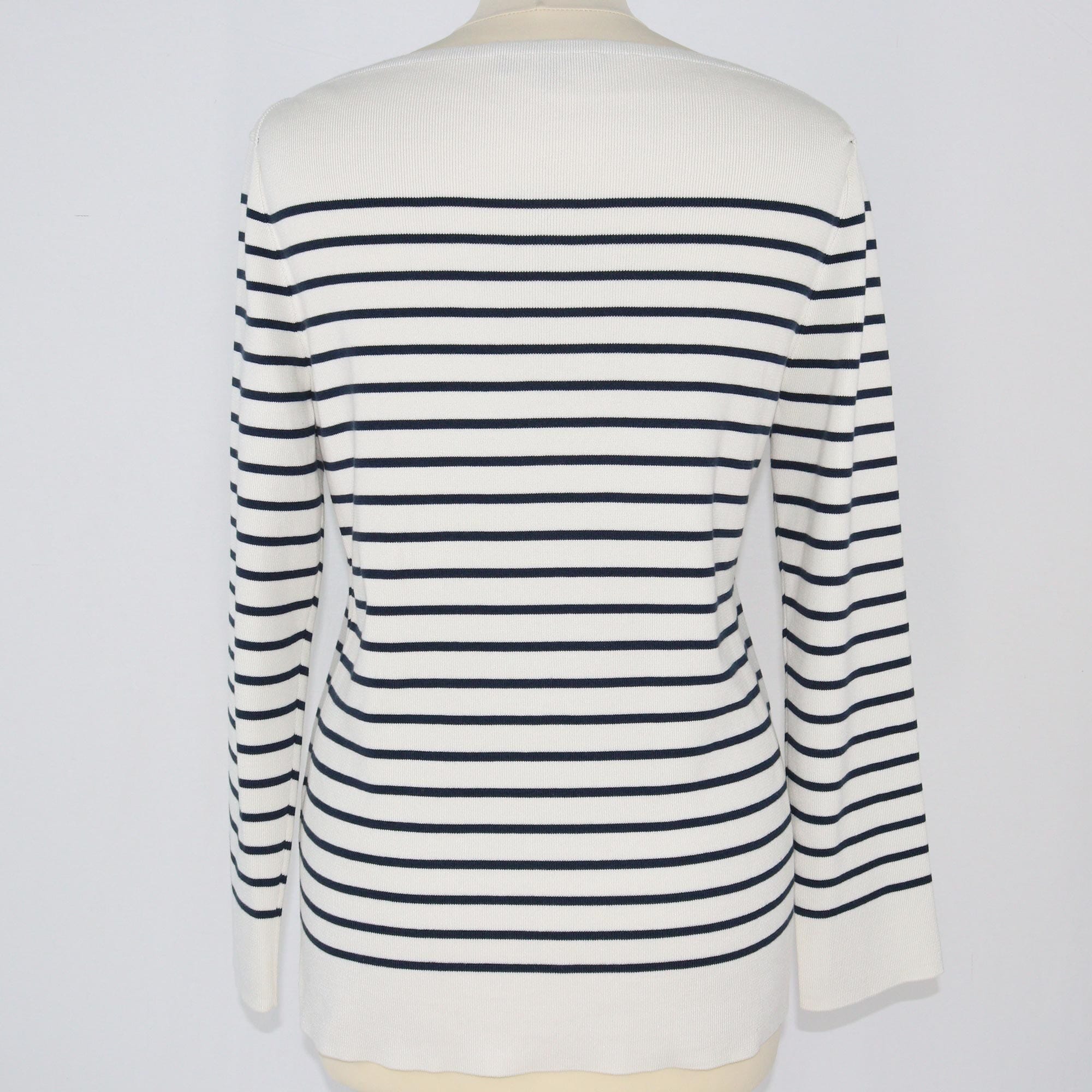 White/Navy Striped Sweat Shirt Shirts/TShirts Loro Piana 