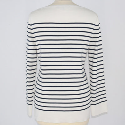 White/Navy Striped Sweat Shirt Shirts/TShirts Loro Piana 