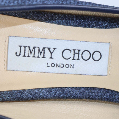 Jimmy Choo Blue Denim Billie Block Heel Pumps