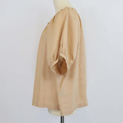 Loro Piana Brown Linen Gritt Ramie Blouse