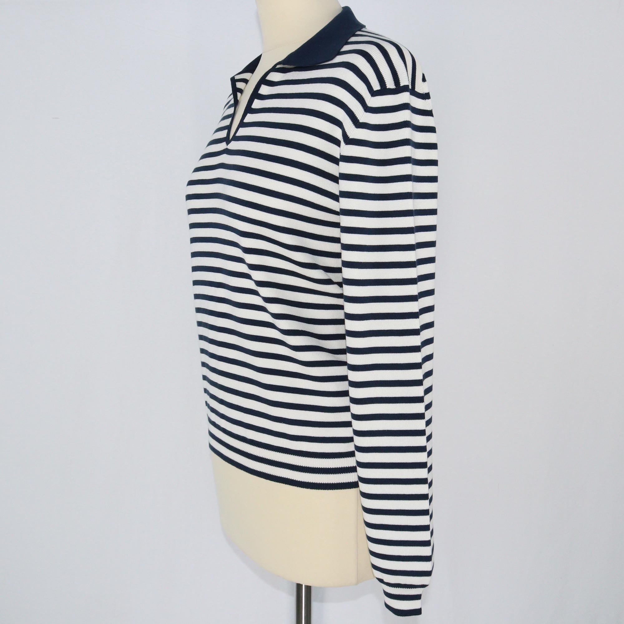 White/Blue Stripe Sorbonne Polo Shirt Shirts/TShirts Loro Piana 