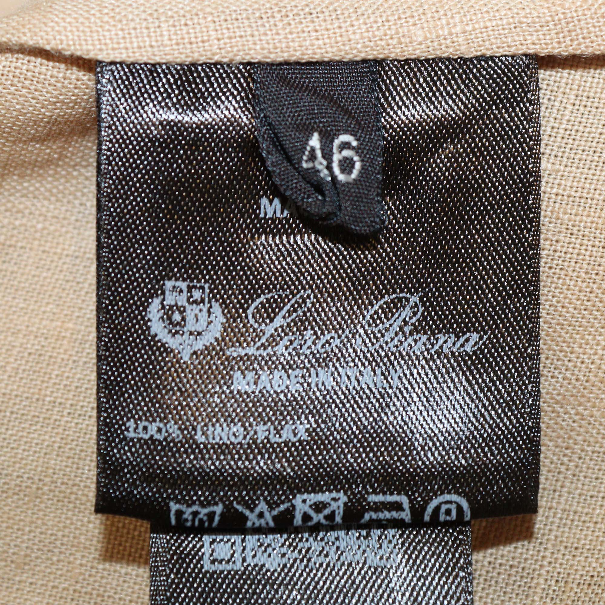 Loro Piana Brown Linen Gritt Ramie Blouse