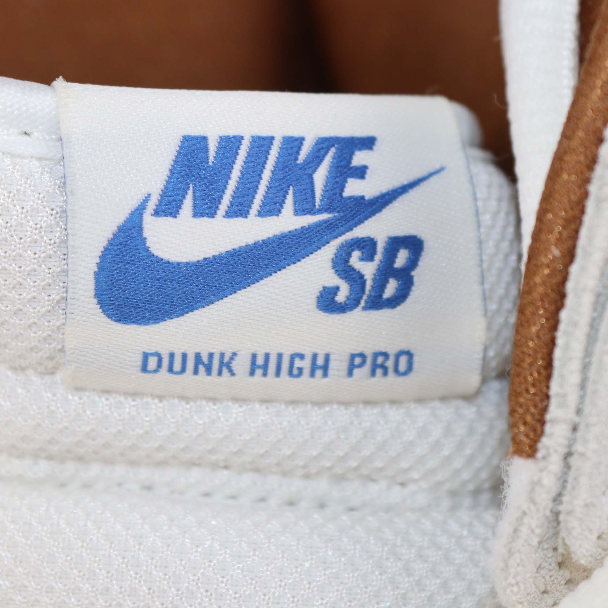 Nike SB Sail Bright Crimson Suede and Leather Dunk High Top Sneakers