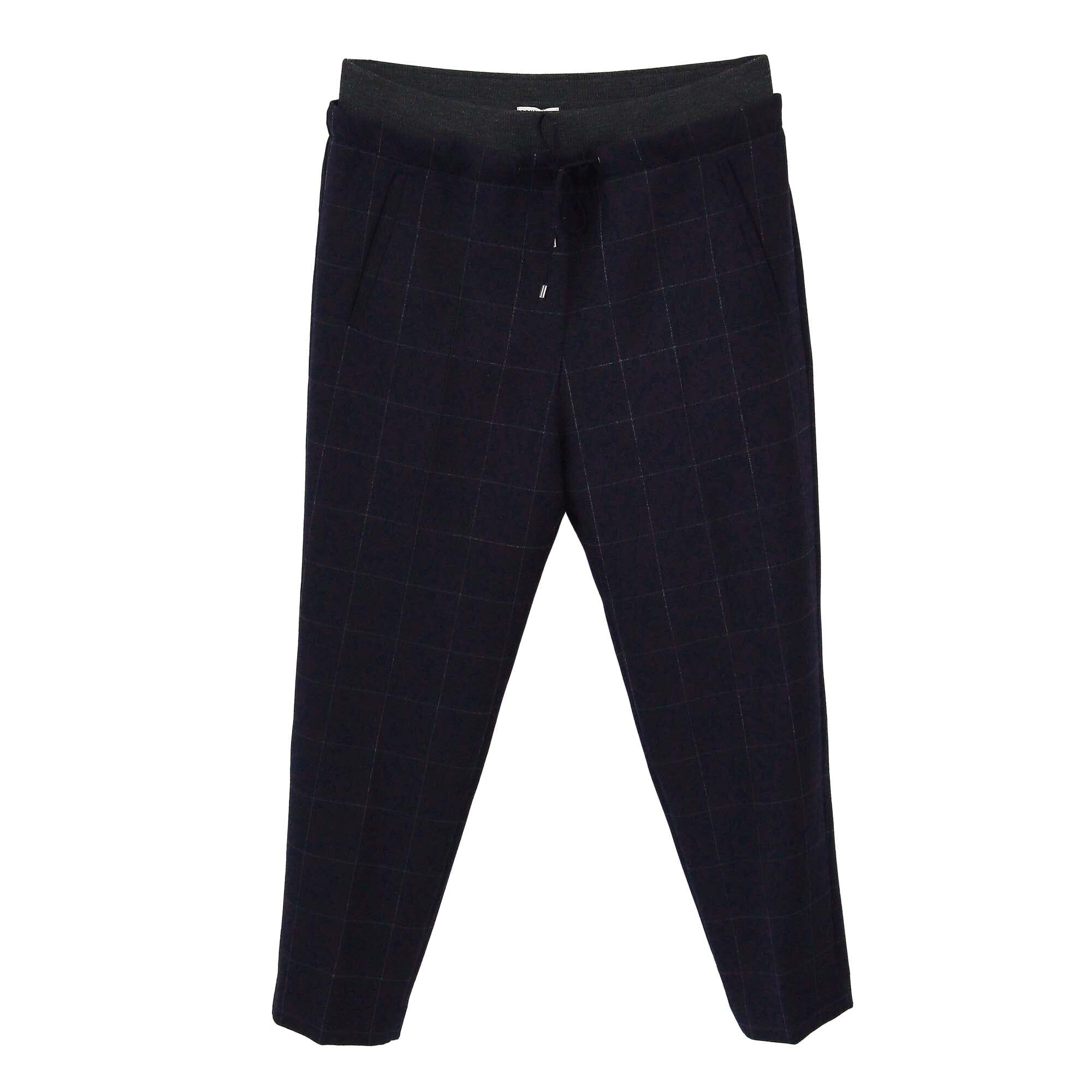 Brunello Cucinelli Navy Blue Checkered Waist Pants Womens Brunello Cucinelli 