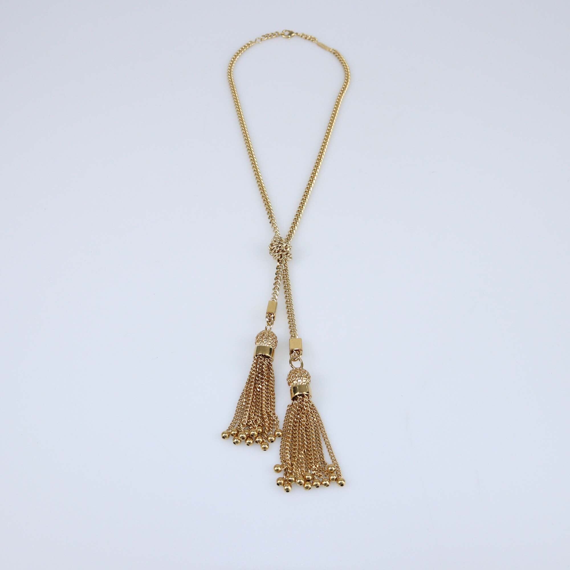 Chloe Gold Metal Tone The Pompoms Necklace Womens Chloe 