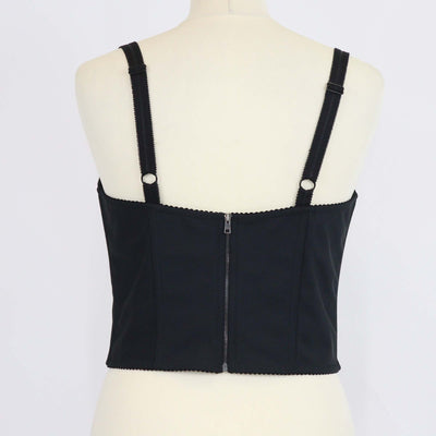 Dolce & Gabbana Black/Multicolor Patchwork Brocade Bustier Top