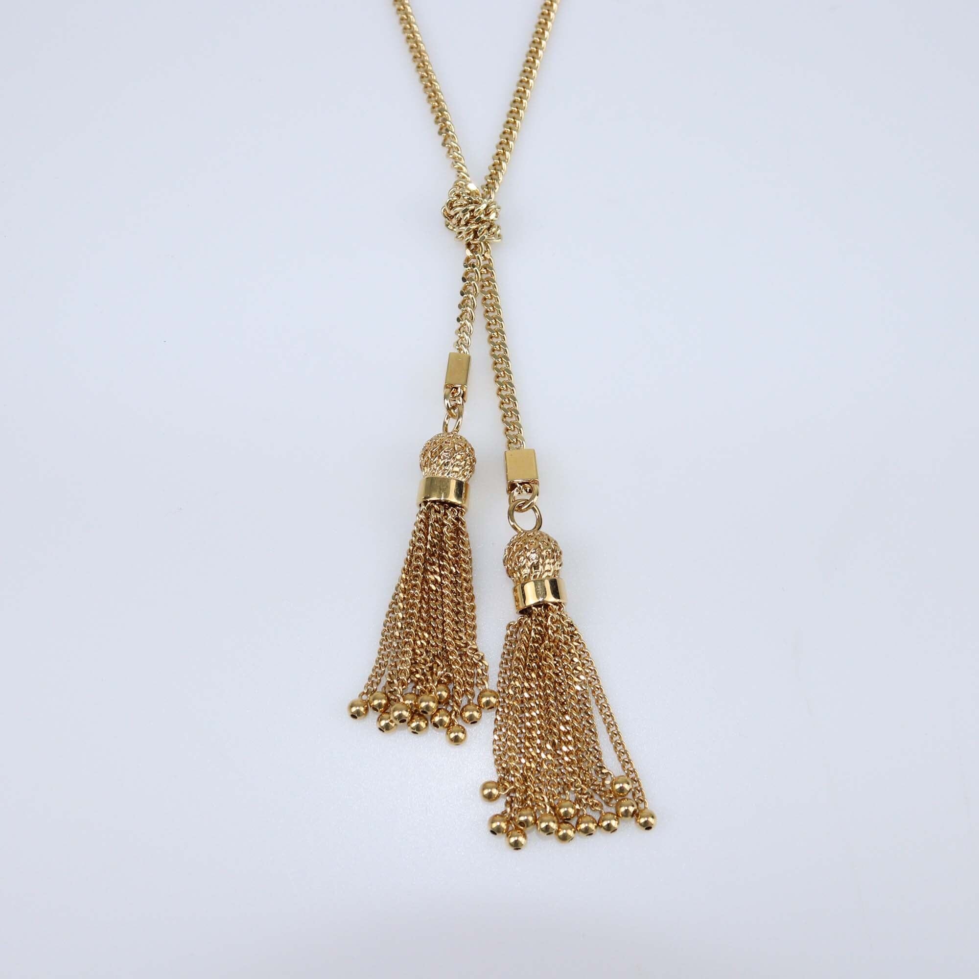 Chloe Gold Metal Tone The Pompoms Necklace Womens Chloe 