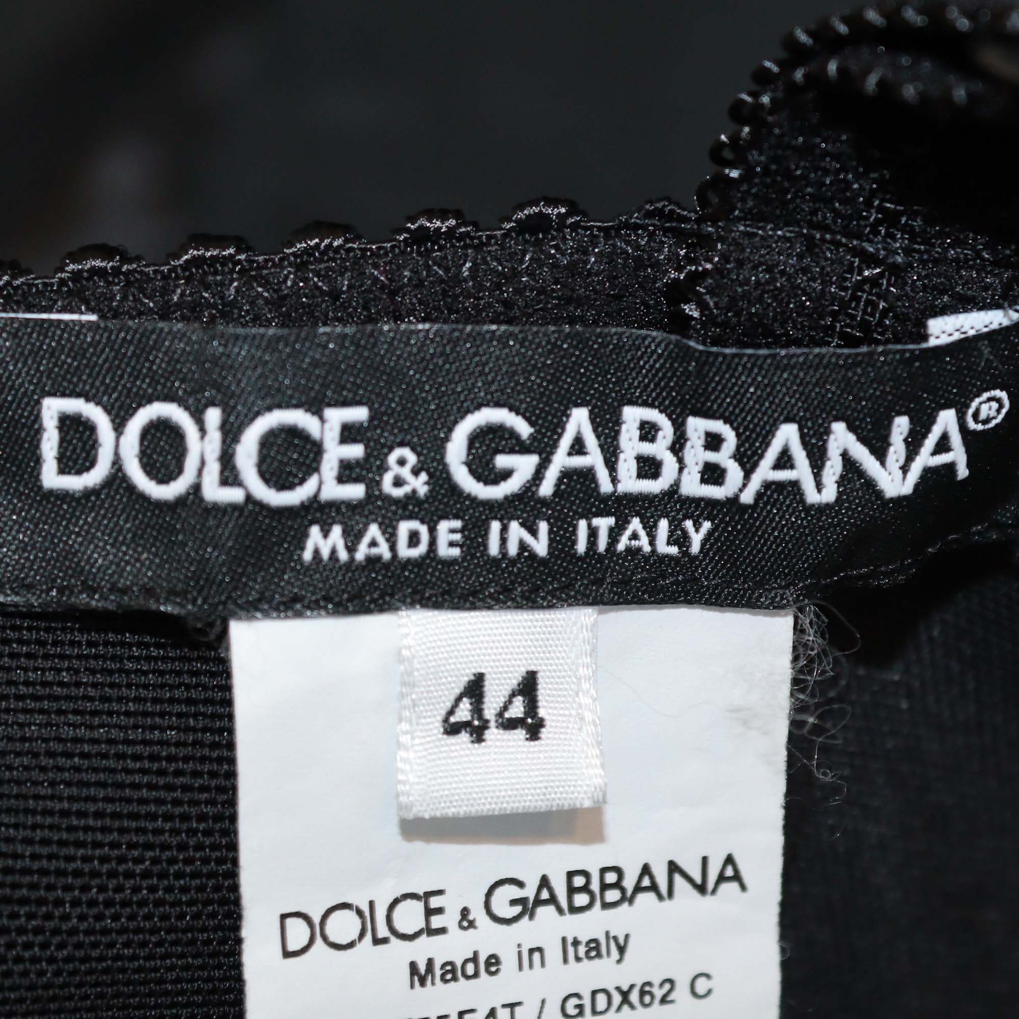 Dolce & Gabbana Black/Multicolor Patchwork Brocade Bustier Top