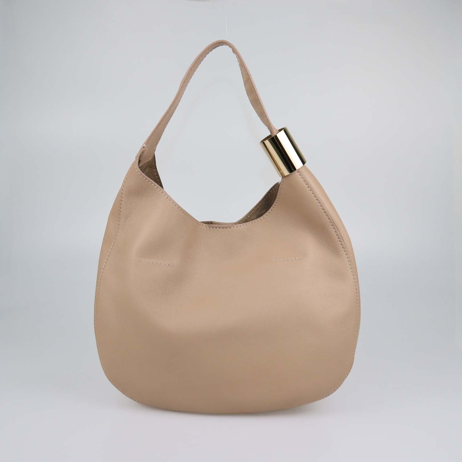 Jimmy Choo Beige Leather Stevie Hobo