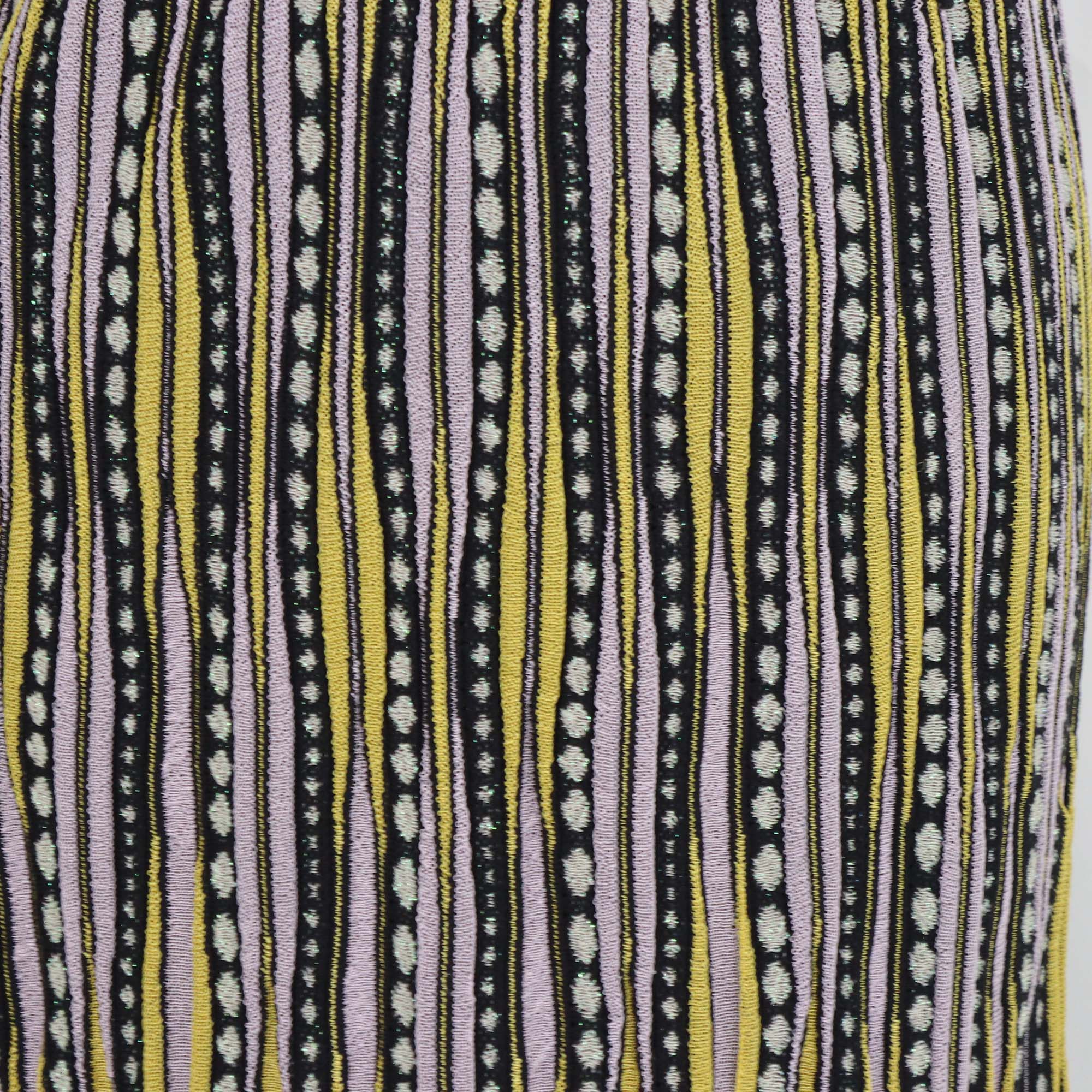 M Missoni Multicolor Pattern Striped Sleeveless Midi Dress