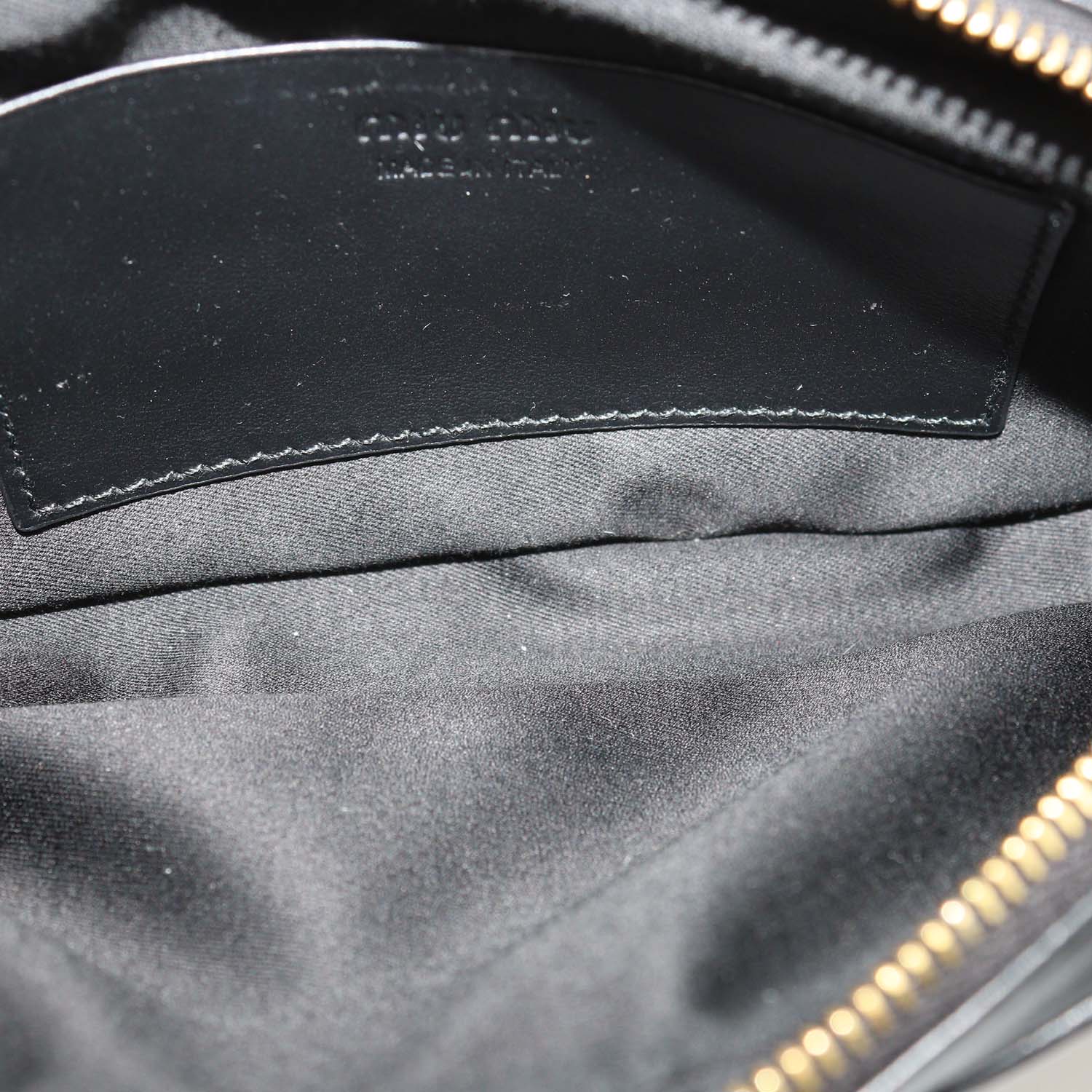 Miu Miu Black Leather Logo Belt Bag