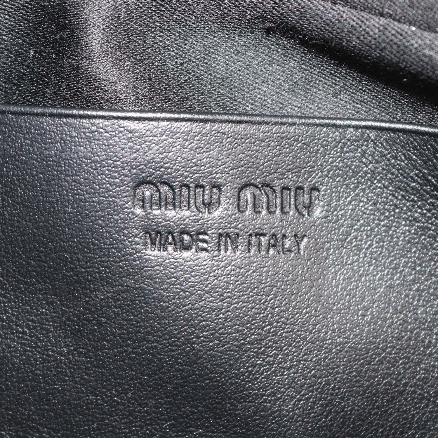 Miu Miu Black Leather Logo Belt Bag