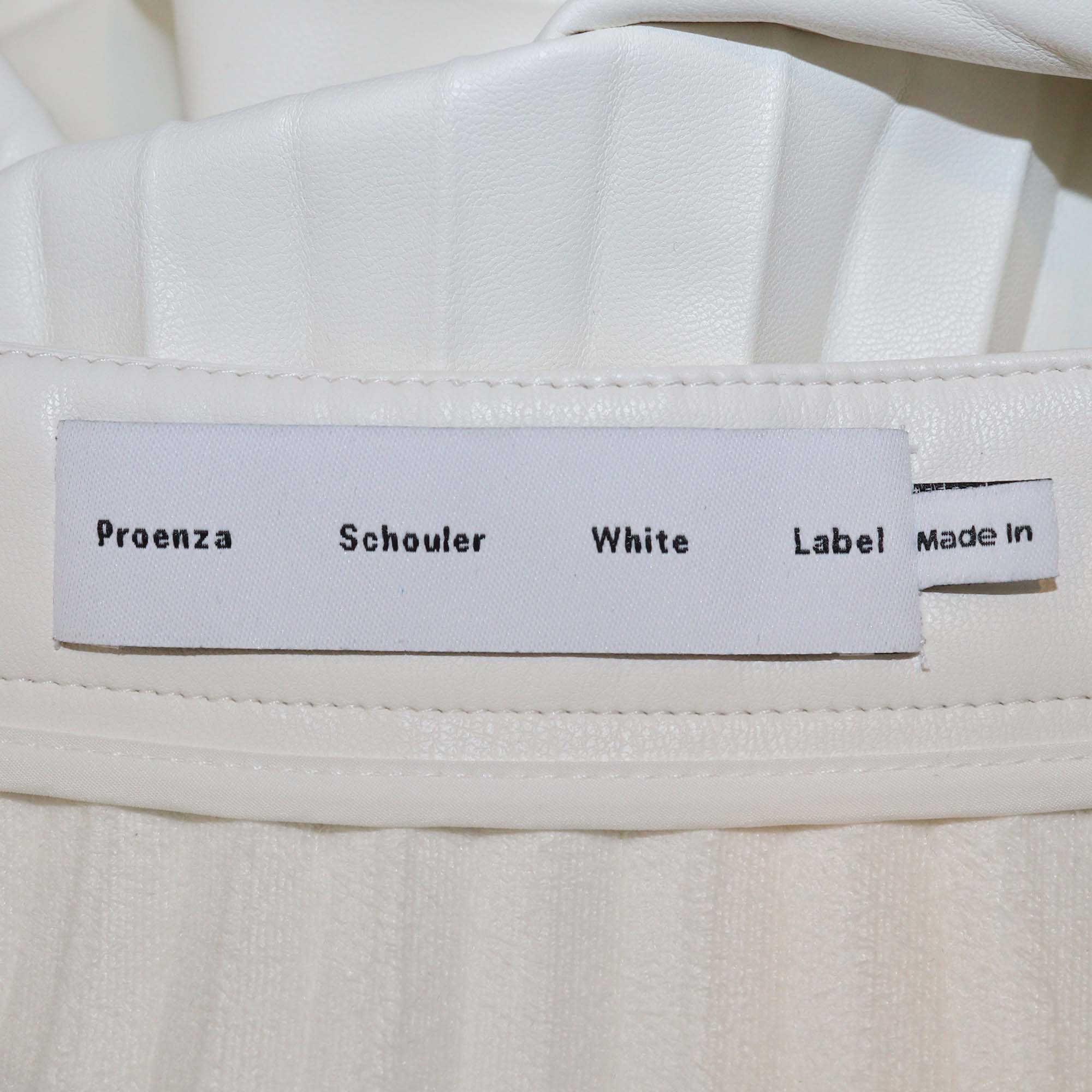 Proenza Schouler White Label Faux Leather Pleated Mid Length Skirt