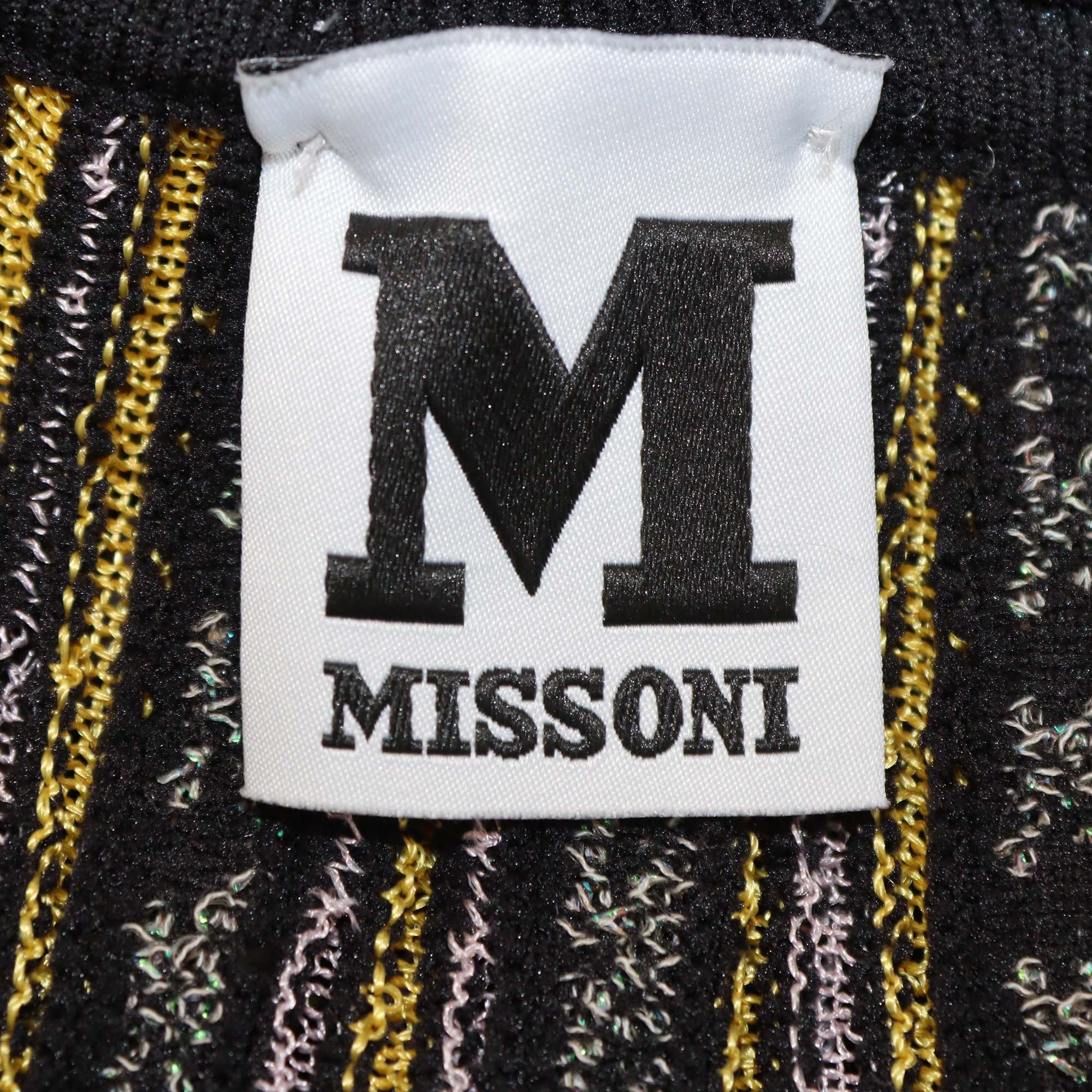 M Missoni Multicolor Pattern Striped Sleeveless Midi Dress