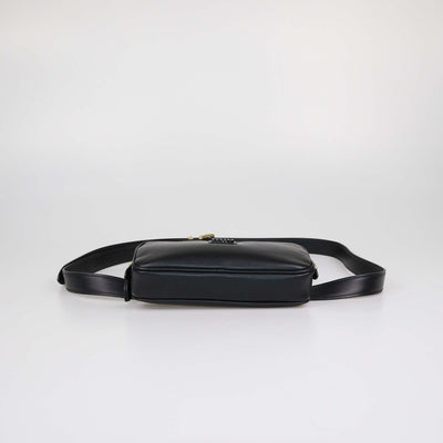 Miu Miu Black Leather Logo Belt Bag