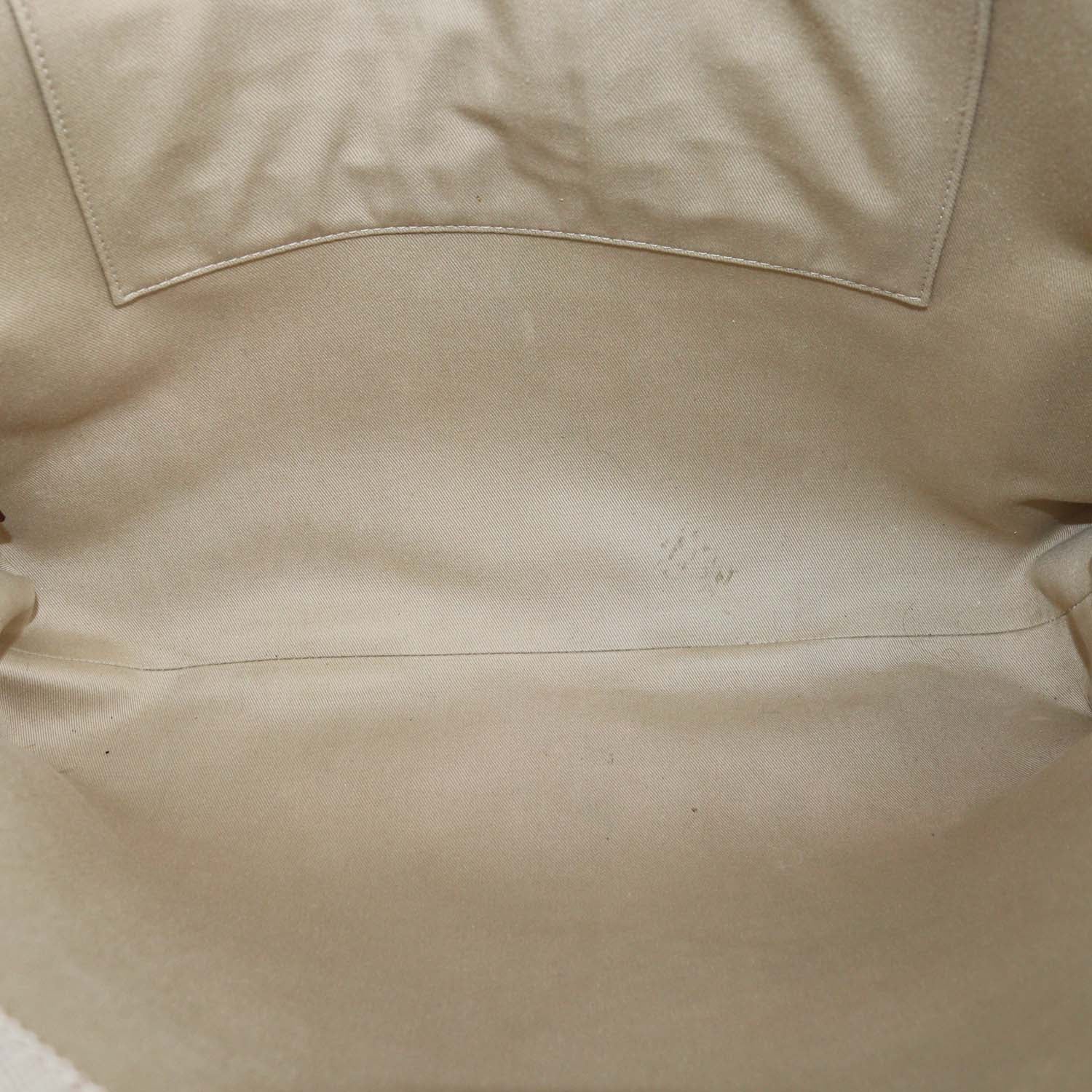 Chloe Beige/Natural Canvas and Leather Large Woody Tote