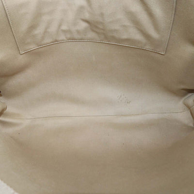 Chloe Beige/Natural Canvas and Leather Large Woody Tote
