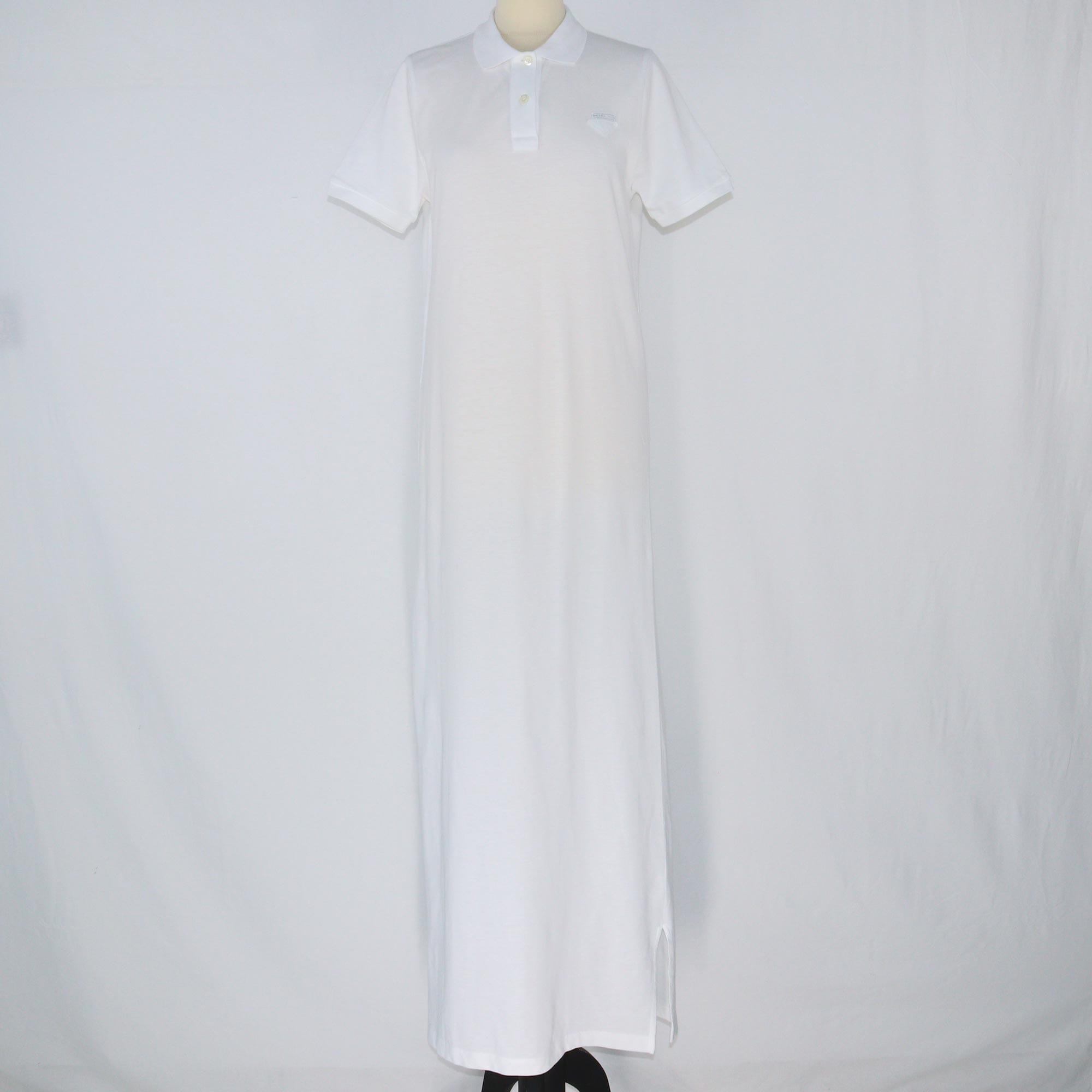 White Pique Polo Maxi Dress Dresses Prada 