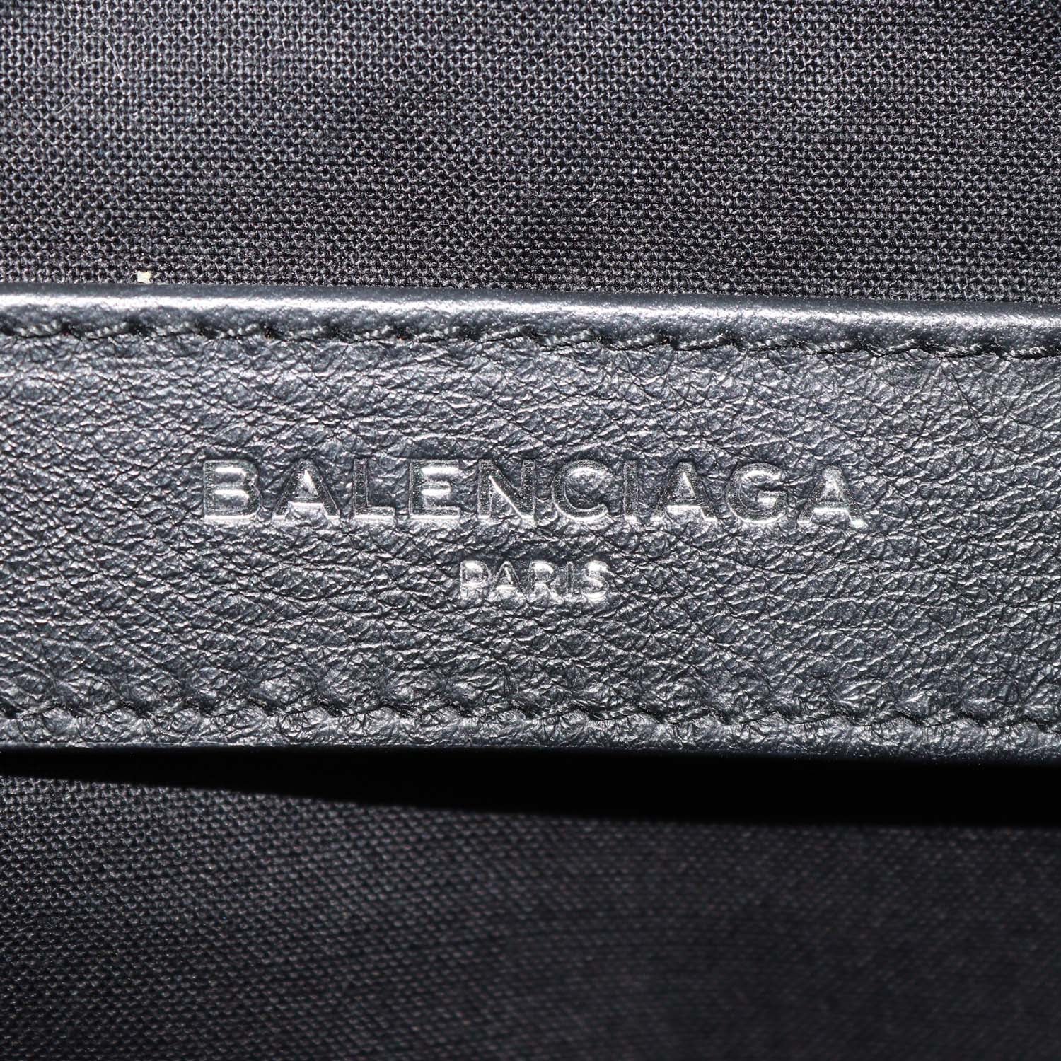 Balenciaga Black Leather Graffiti Zip Pouch