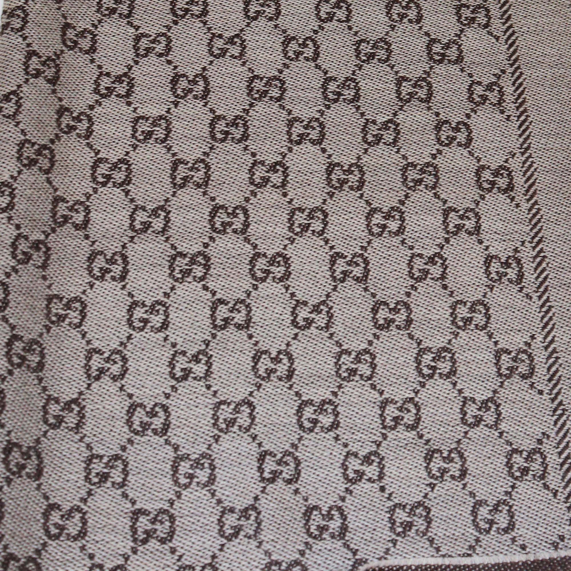 Gucci Brown/Beige Double Jacquard GG Scarf Womens Gucci 