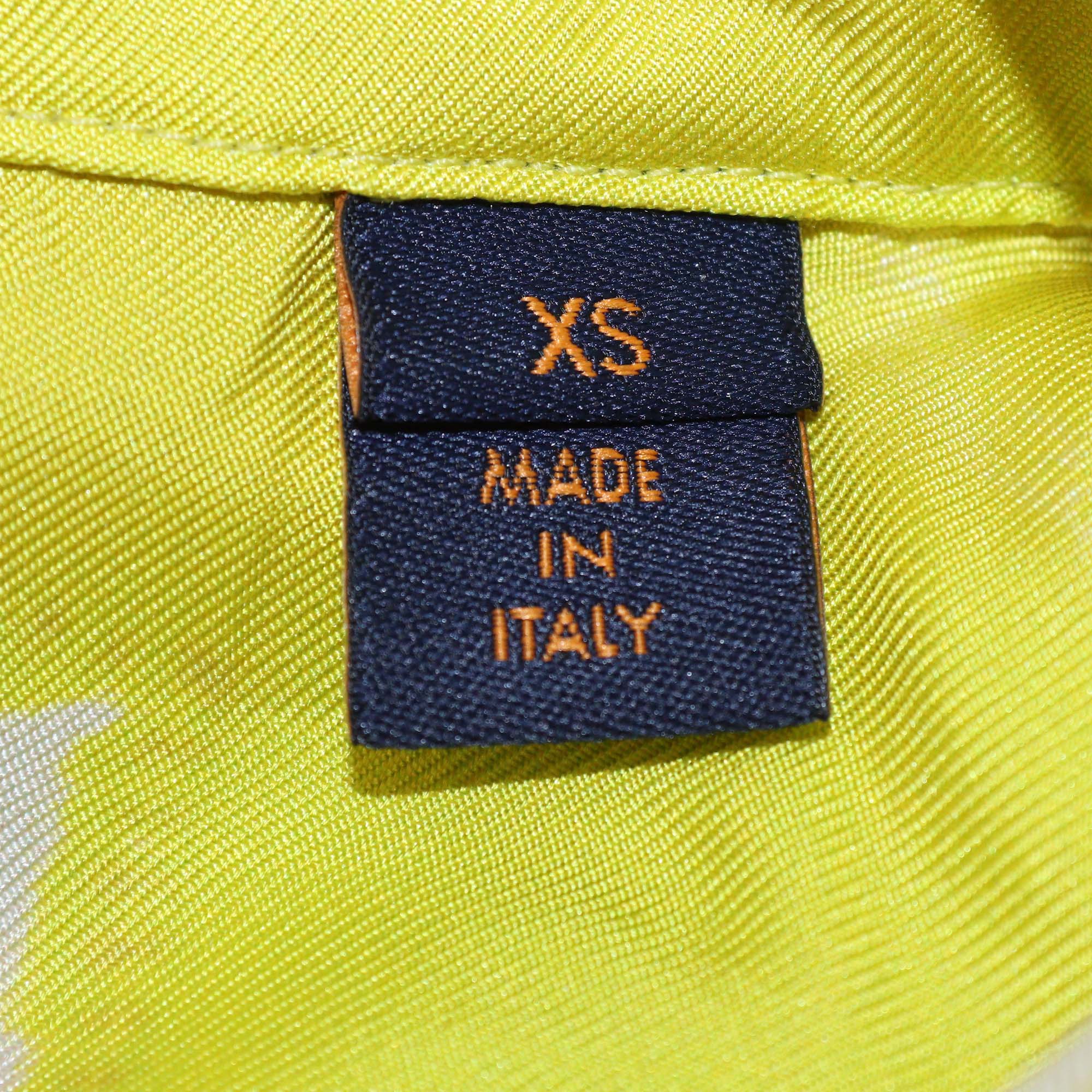 Louis Vuitton Yellow/White Silk Shibori Tie Dye Short Sleeve Shirt & Short Set