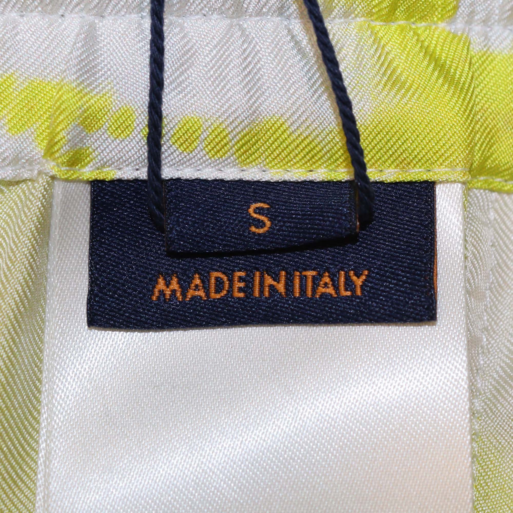 Louis Vuitton Yellow/White Silk Shibori Tie Dye Short Sleeve Shirt & Short Set